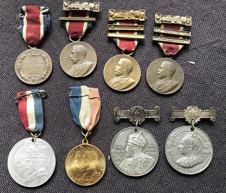 8 assorted School Attendance medals from 1898 to 1916