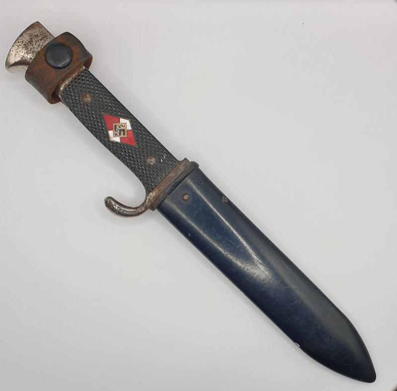 Transitional Hitler Youth Knife with Motto by Carl Eickhorn dated 1937.