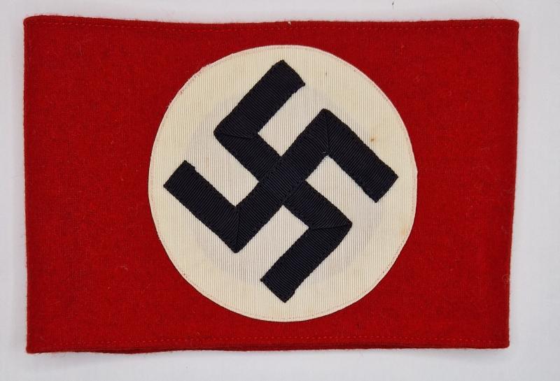 Mint unissued NSDAP early multi piece construction wool armband with RZM label.