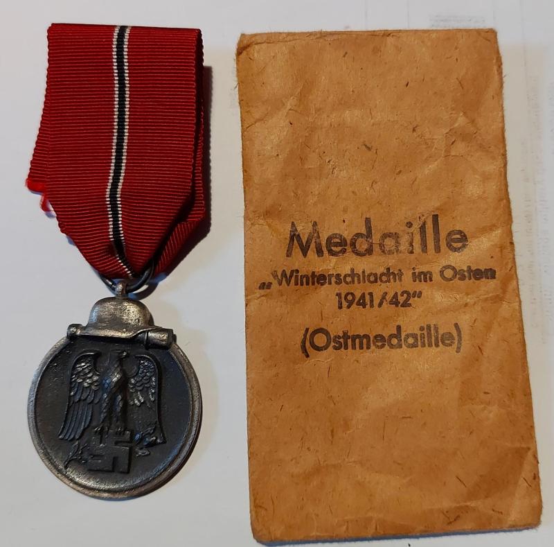 Russian Front medal and packet of issue by  Klein & Quenzer