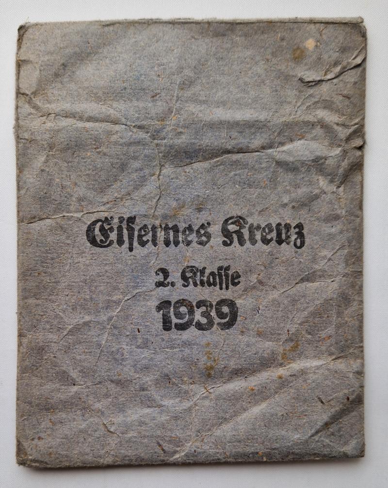 1939 Iron Cross Second Class packet by Gustav Brehmer.