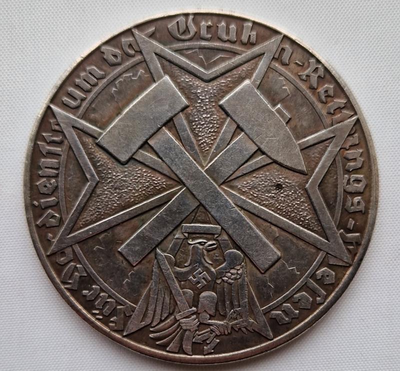 Type 1 1934-36 Mine Rescue Service Decoration in fine silver by The Prussian State Mint.