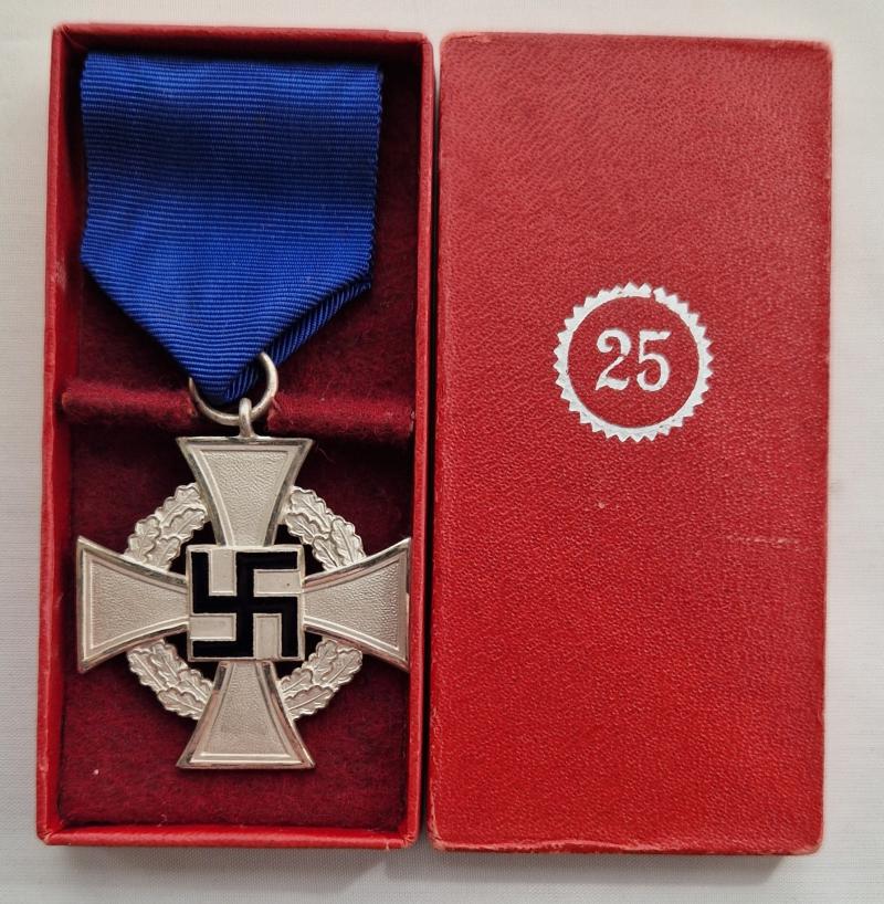 25 year Faithful Service Cross with box of issue.