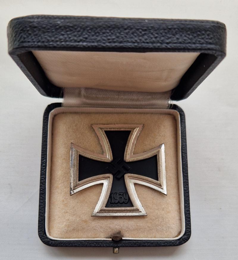 1939 Iron Cross First Class in titled case of issue by BH Mayer mm 26.