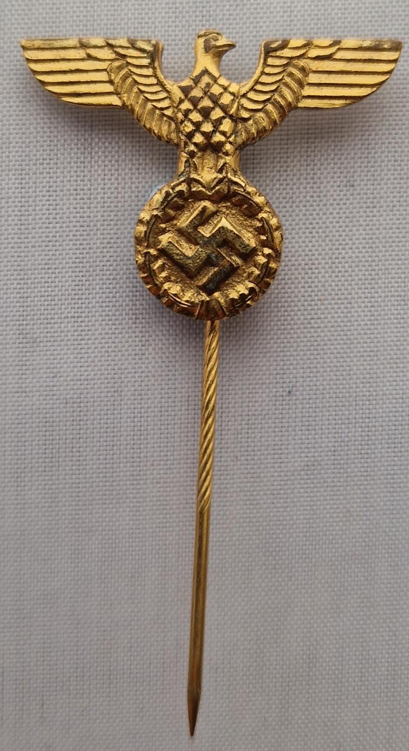 NSDAP Gold Eagle and Swastika stickpin