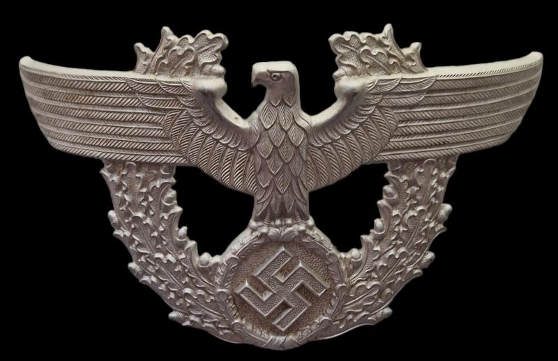 III Reich Police Shako eagle helmet plate by JMO 39.